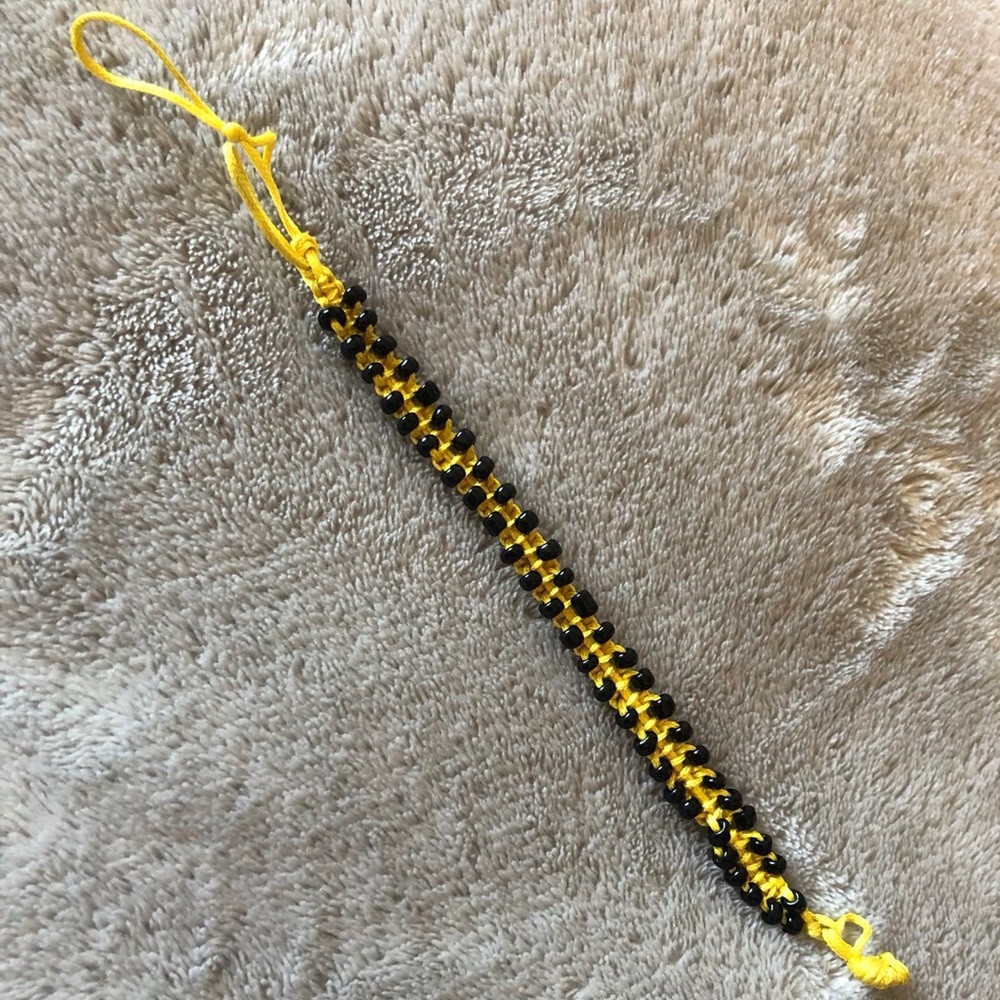Yellow with Black Beatles Bracelet